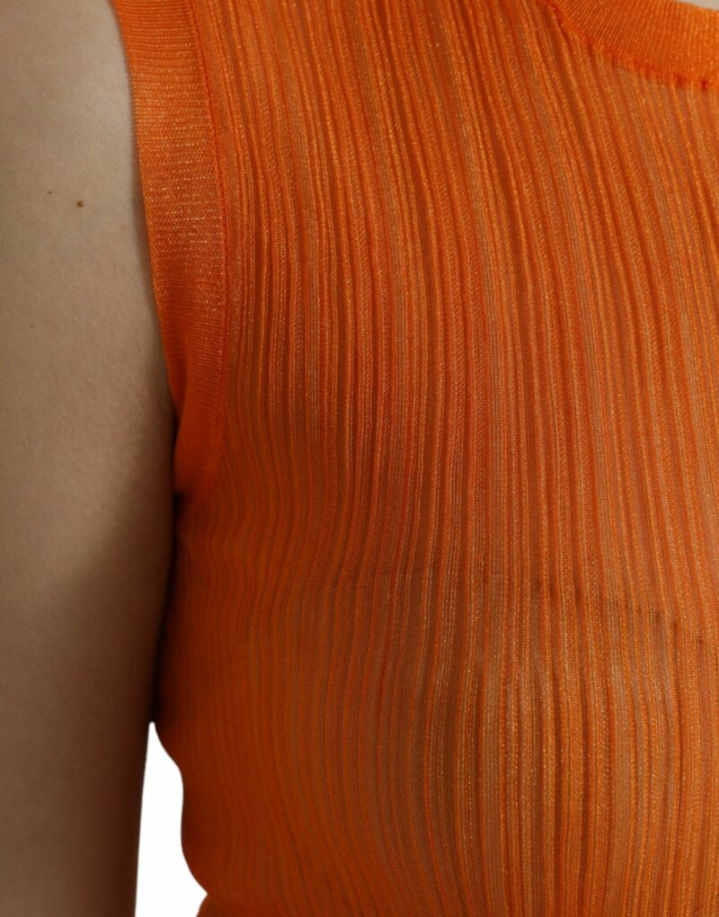Dolce & Gabbana Chic Orange Crew Neck Tank Top - Image 5