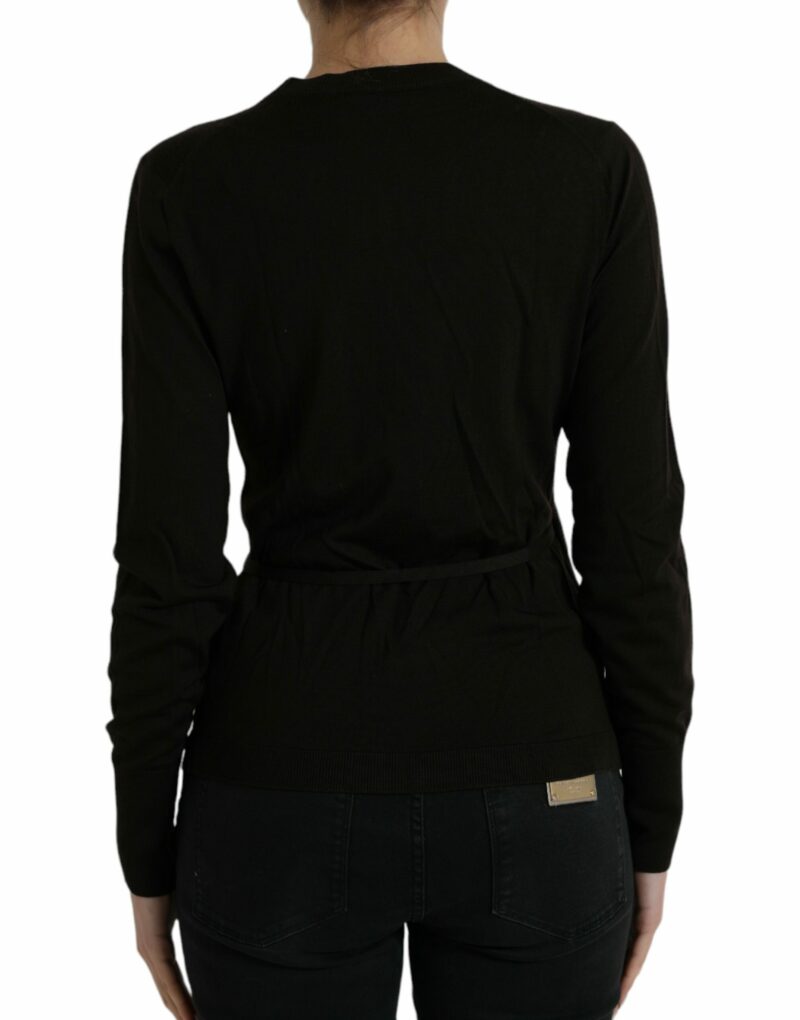 Dolce & Gabbana Elegant Black Virgin Wool Cardigan - Image 3