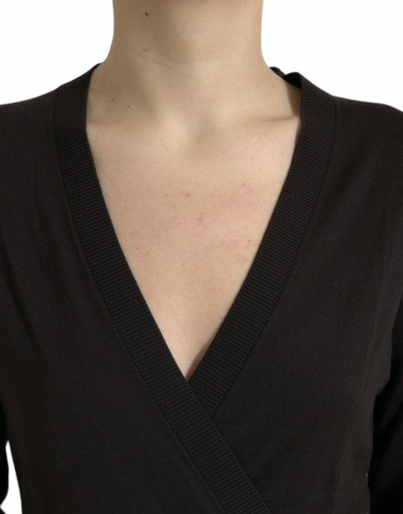 Dolce & Gabbana Elegant Black Virgin Wool Cardigan - Image 4