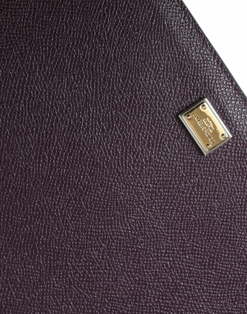 Dolce & Gabbana Elegant Leather Tablet Pouch in Rich Brown - Image 4