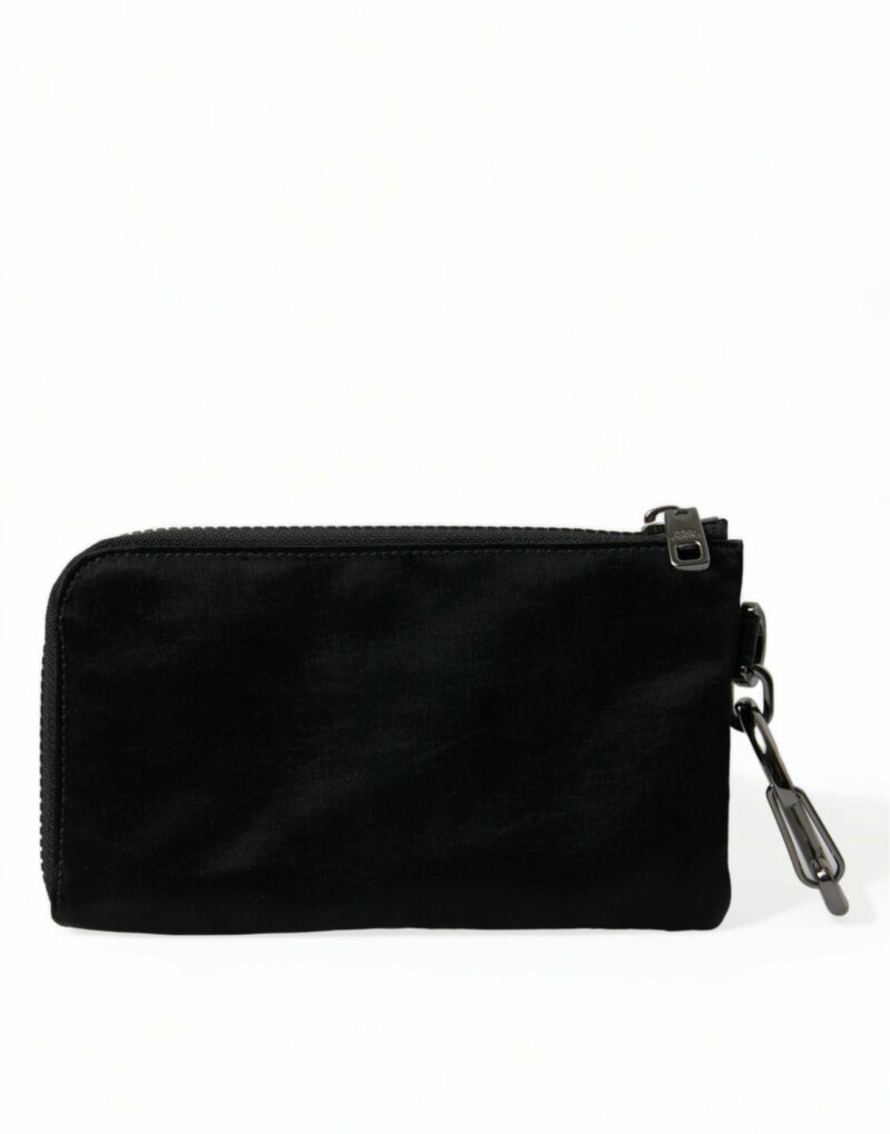 Dolce & Gabbana Elite Black Nylon & Leather Pouch with Logo Detail - Image 3