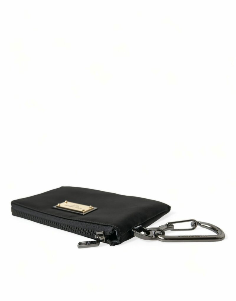 Dolce & Gabbana Elite Black Nylon & Leather Pouch with Logo Detail - Image 4
