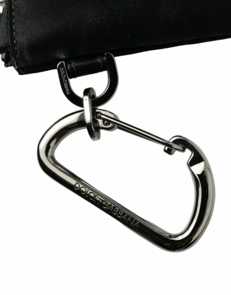 Dolce & Gabbana Elite Black Nylon & Leather Pouch with Logo Detail - Image 5