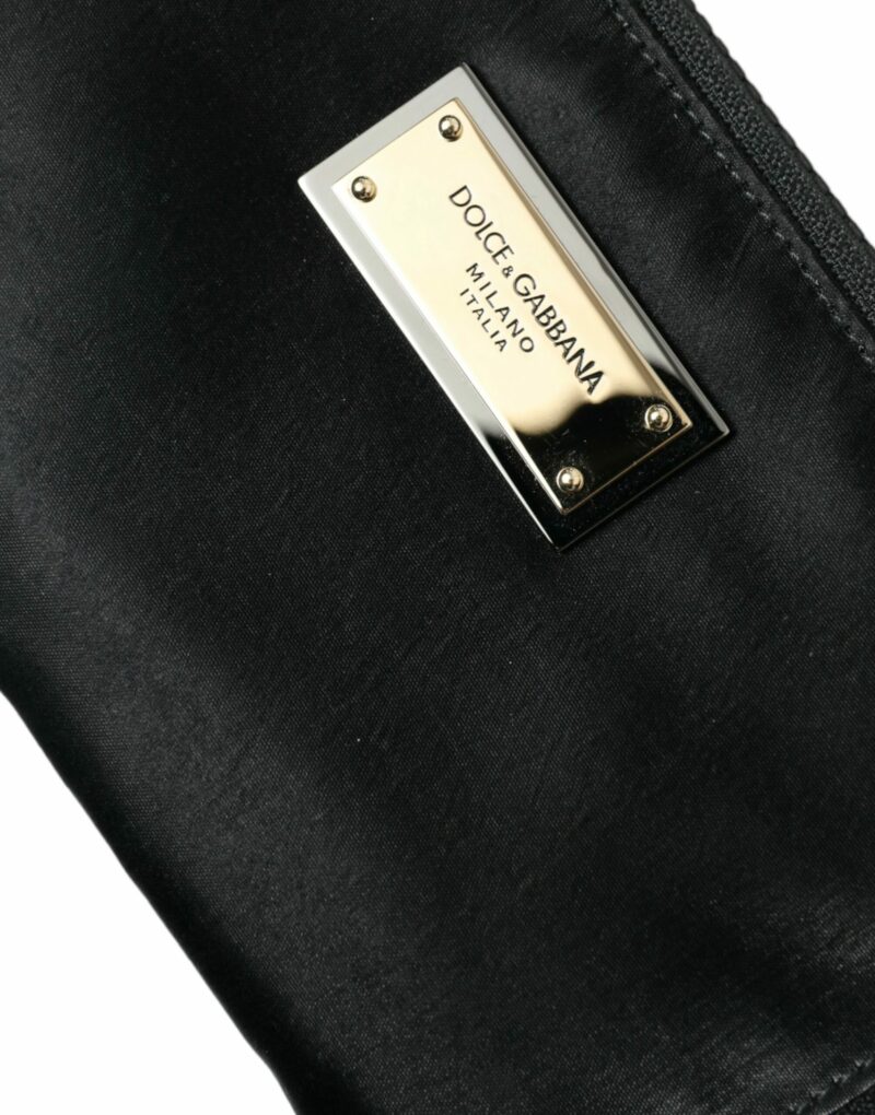 Dolce & Gabbana Elite Black Nylon & Leather Pouch with Logo Detail - Image 6