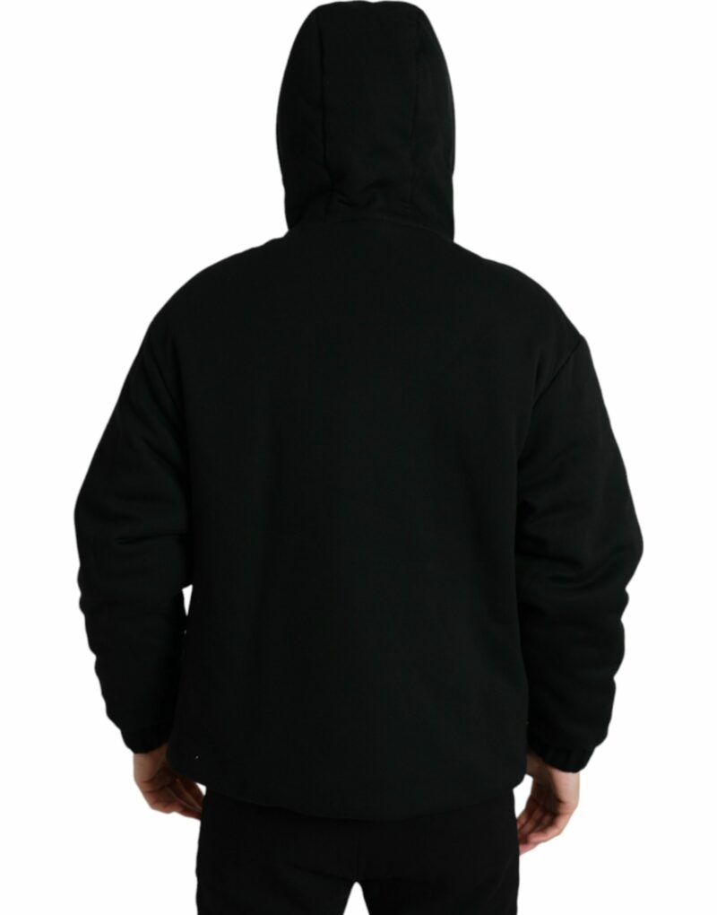 Dolce & Gabbana Elegant Black Bomber Jacket with Hood - Image 3