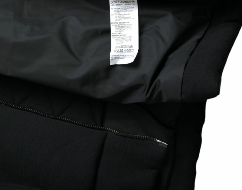 Dolce & Gabbana Elegant Black Bomber Jacket with Hood - Image 8
