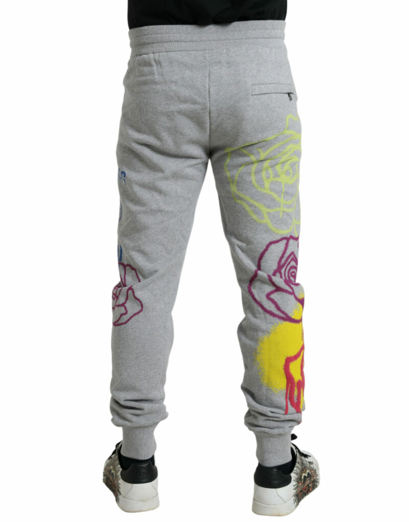 Dolce & Gabbana Chic Grey Skinny Cotton Joggers - Image 3