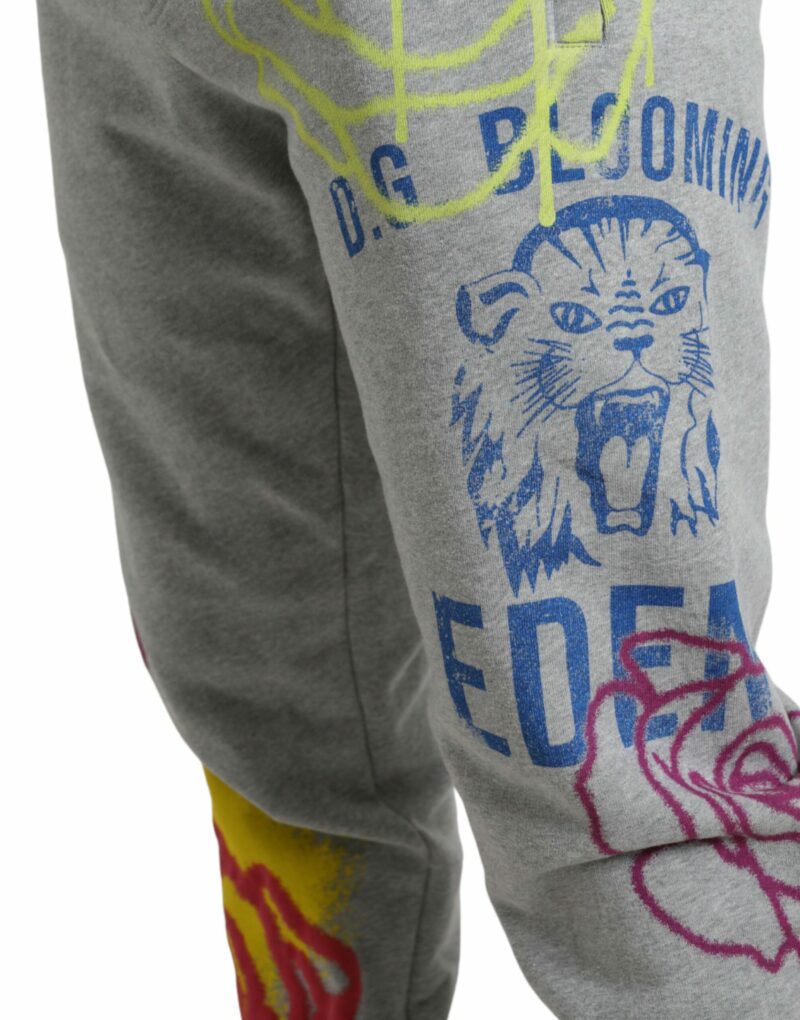 Dolce & Gabbana Chic Grey Skinny Cotton Joggers - Image 4