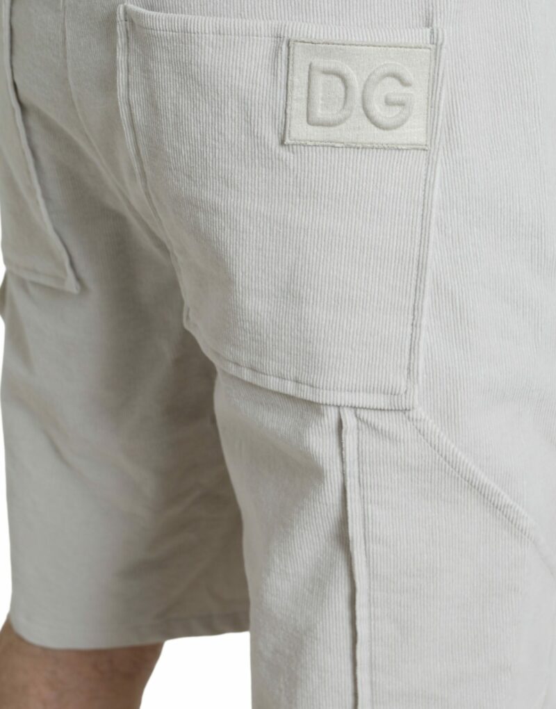 Dolce & Gabbana Beige Cotton Corduroy Men's Bermuda Shorts - Image 4