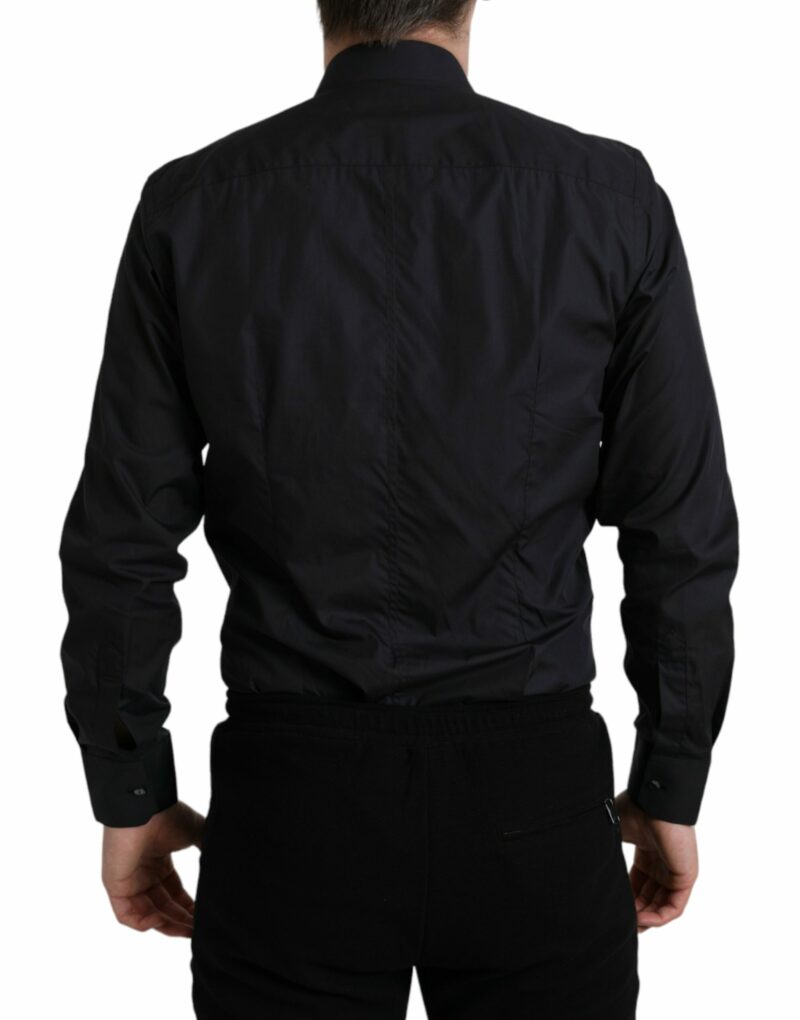 Dolce & Gabbana Elegant Navy Blue Slim Fit Dress Shirt - Image 2