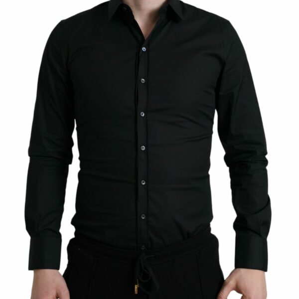 Dolce & Gabbana Elegant Black Slim Fit Italian Dress Shirt