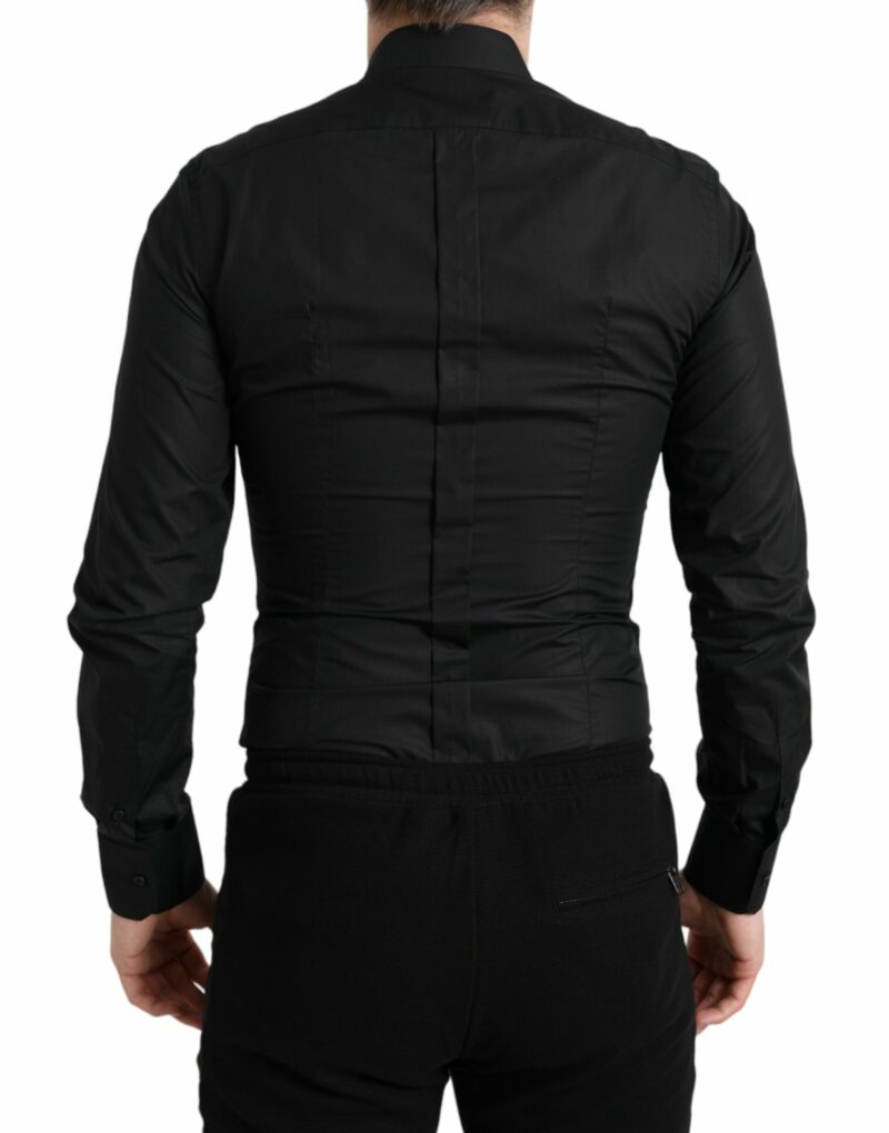 Dolce & Gabbana Elegant Black Slim Fit Dress Shirt - Image 3
