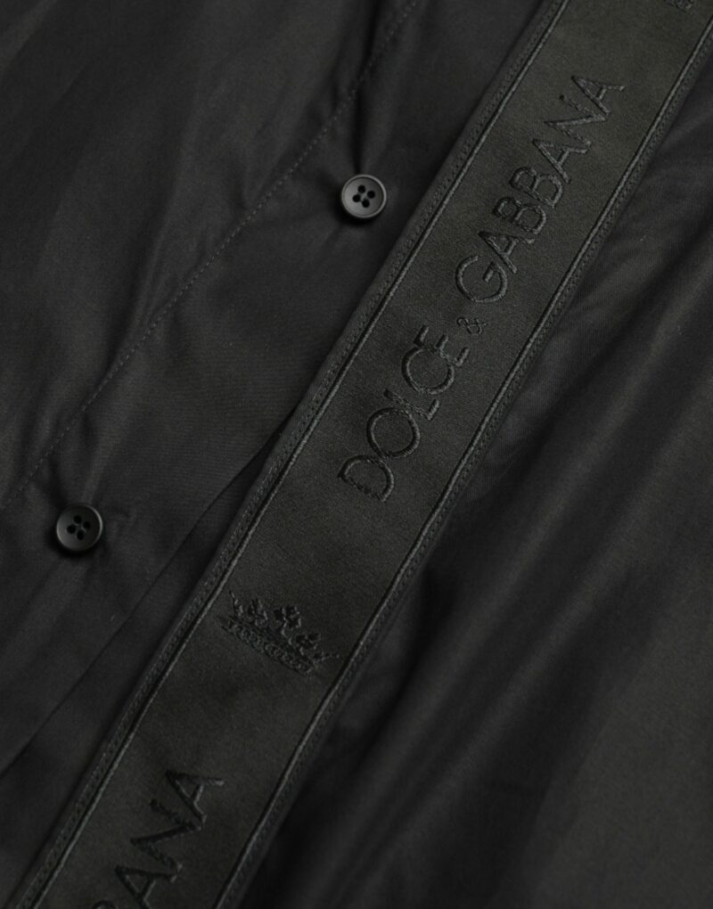 Dolce & Gabbana Elegant Black Slim Fit Dress Shirt - Image 6