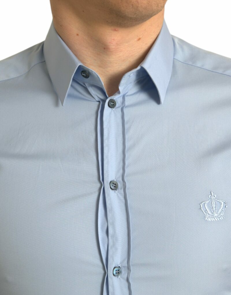 Dolce & Gabbana Elegant Slim Fit Sky Blue Dress Shirt - Image 4