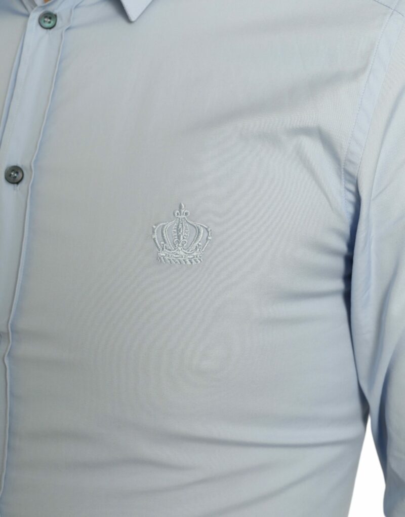 Dolce & Gabbana Elegant Slim Fit Sky Blue Dress Shirt - Image 5