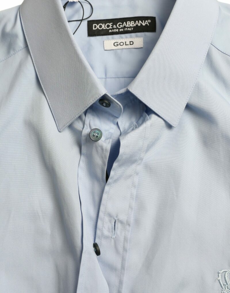 Dolce & Gabbana Elegant Slim Fit Sky Blue Dress Shirt - Image 6