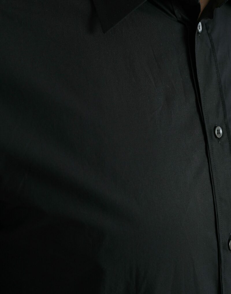 Dolce & Gabbana Sleek Black Slim Fit Italian Dress Shirt - Image 5