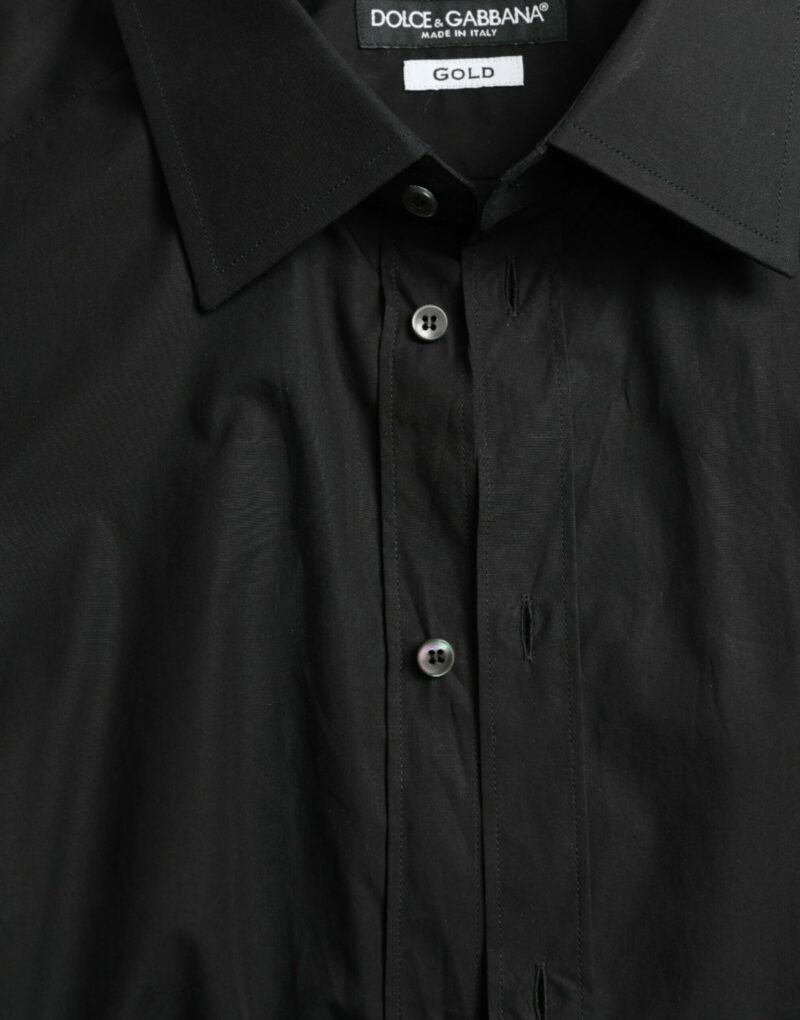 Dolce & Gabbana Sleek Black Slim Fit Italian Dress Shirt - Image 6