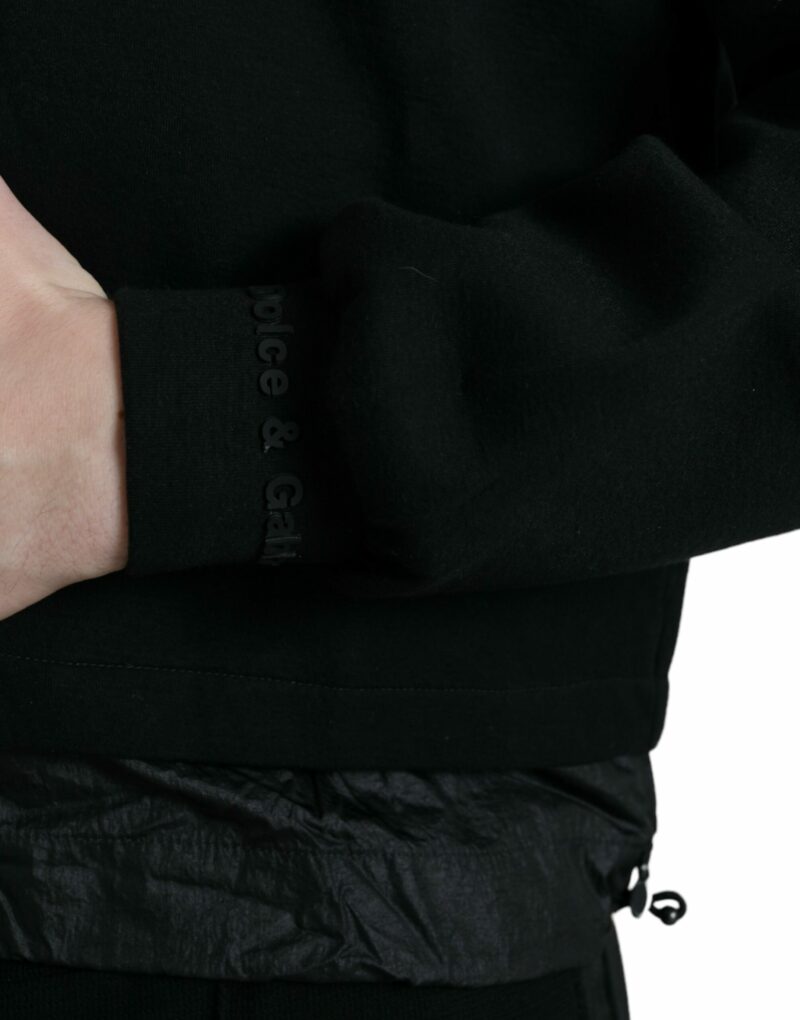 Dolce & Gabbana Elegant Black Hooded Pullover Sweater - Image 6