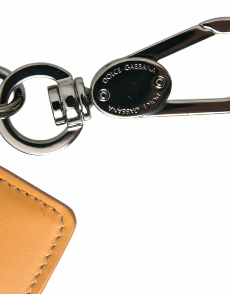 Dolce & Gabbana Elegant Orange Calf Leather Card Holder - Image 5