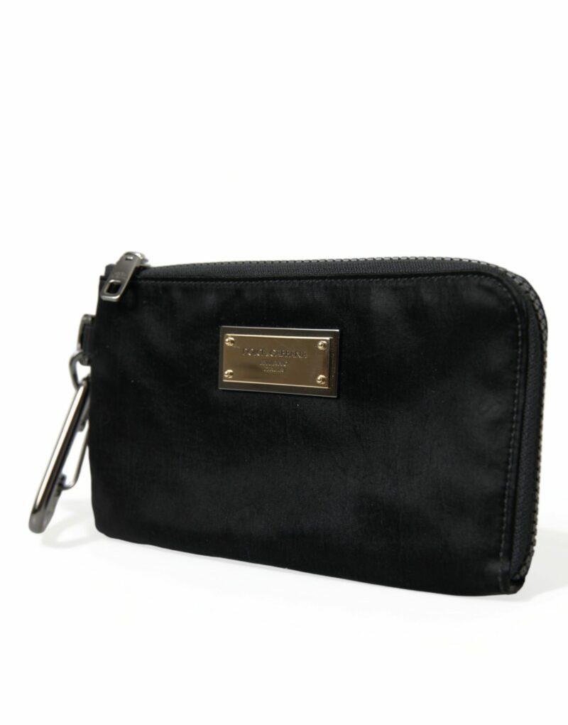 Dolce & Gabbana Sleek Designer Nylon-Leather Pouch in Black - Image 2