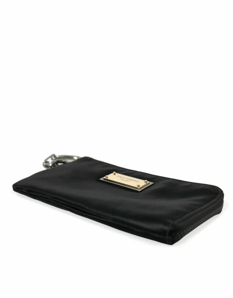 Dolce & Gabbana Sleek Designer Nylon-Leather Pouch in Black - Image 4