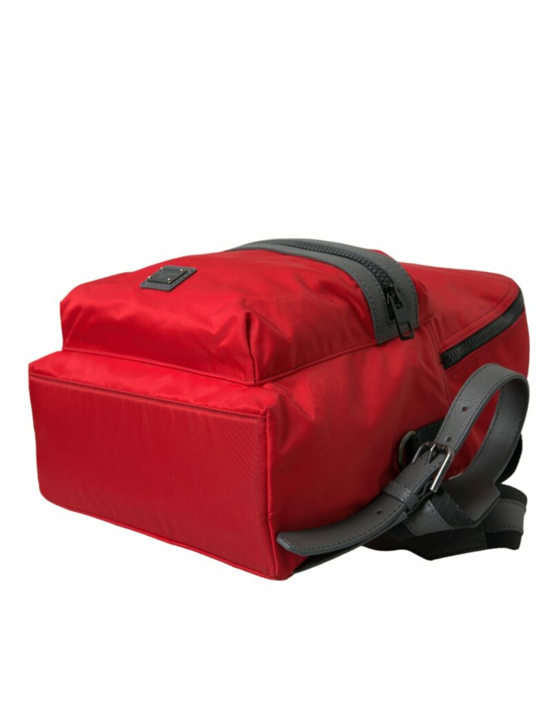Dolce & Gabbana Elegant Red Nylon-Leather Backpack - Image 4