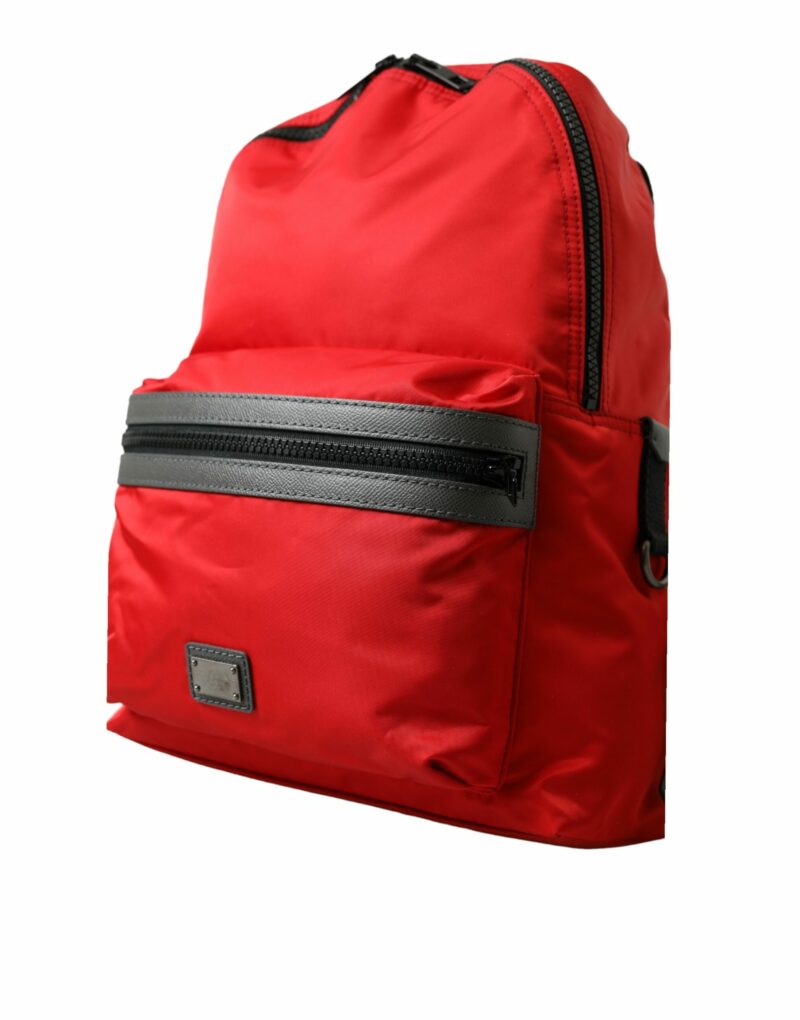 Dolce & Gabbana Elegant Red Nylon-Leather Backpack - Image 7