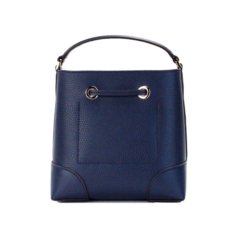Michael Kors Mercer Small Navy Pebbled Leather Bucket Crossbody Bag Purse - Image 3
