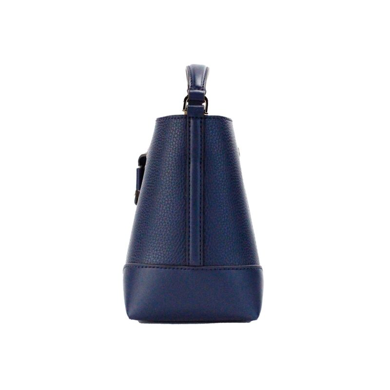 Michael Kors Mercer Small Navy Pebbled Leather Bucket Crossbody Bag Purse - Image 2