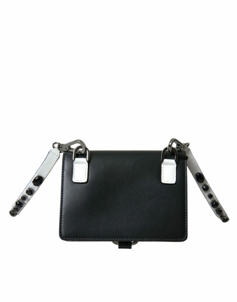 Dolce & Gabbana Elegant Crystal-Embellished Leather Card Holder - Image 3