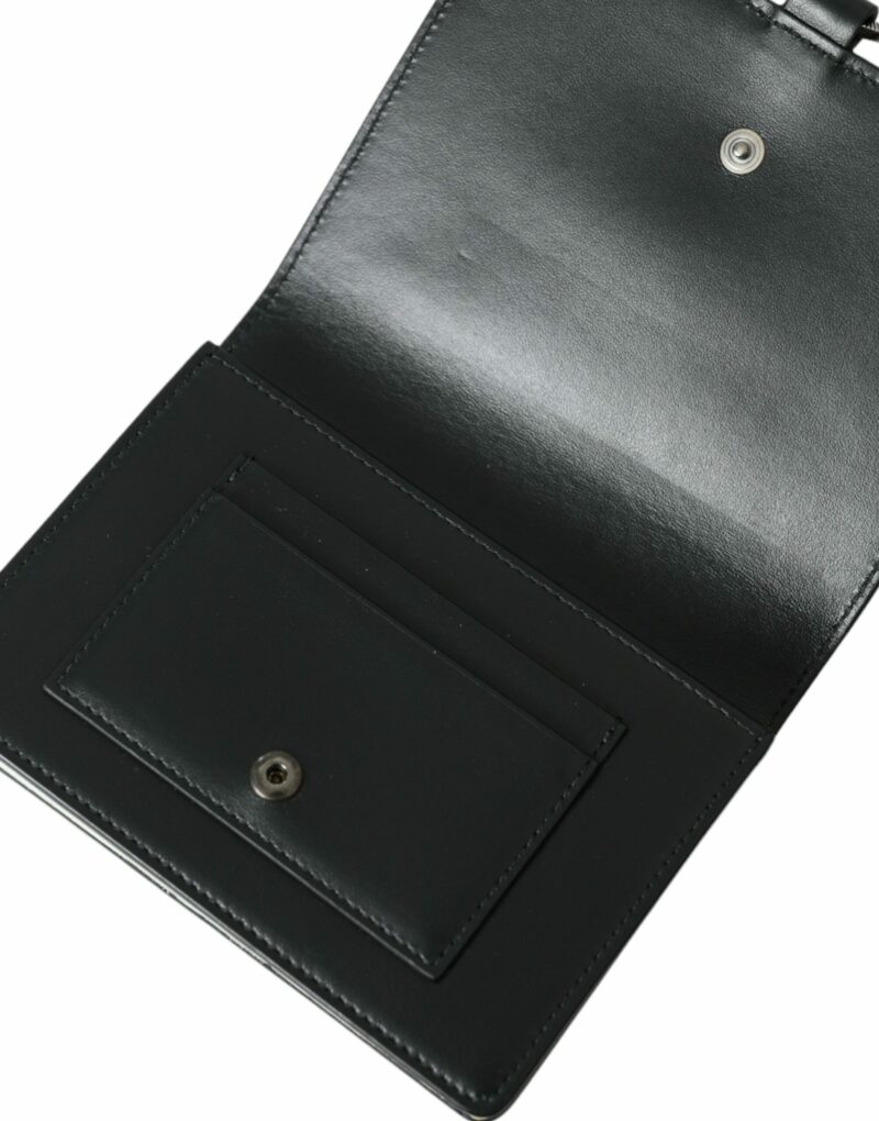 Dolce & Gabbana Elegant Crystal-Embellished Leather Card Holder - Image 7