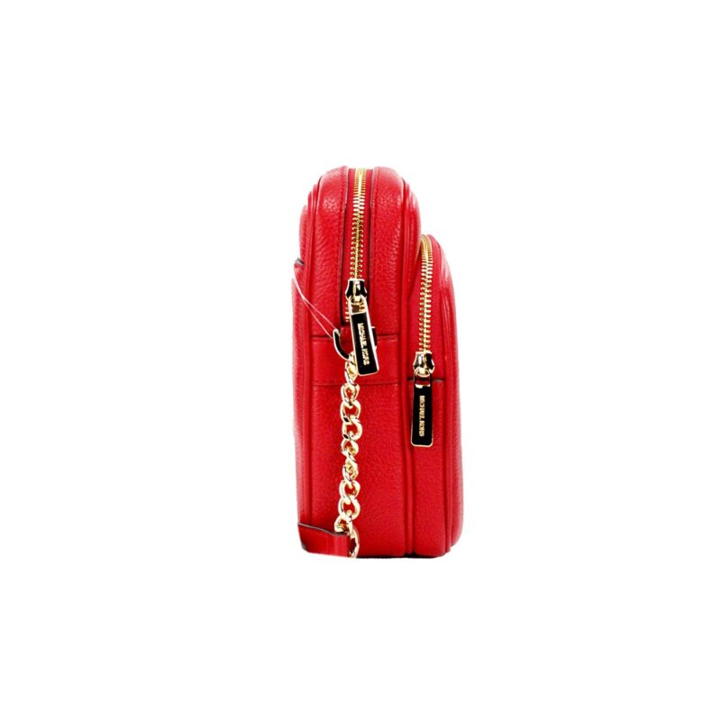 Michael Kors Jet Set Bright Red Pebbled Leather North South Chain Crossbody Bag - Image 2