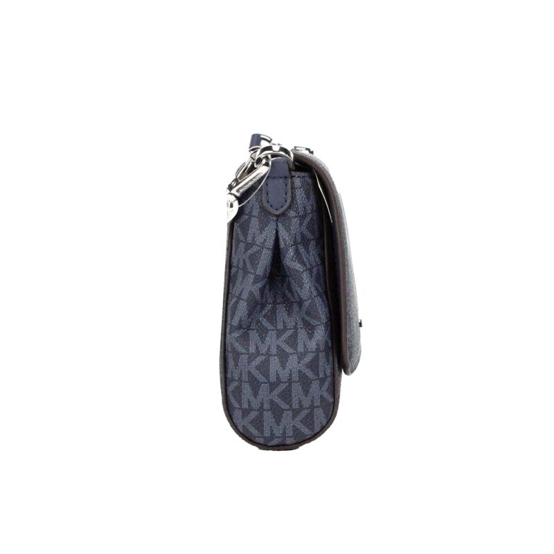 Michael Kors Jet Set Medium Navy Blue PVC Convertible Pouchette Crossbody Bag - Image 2