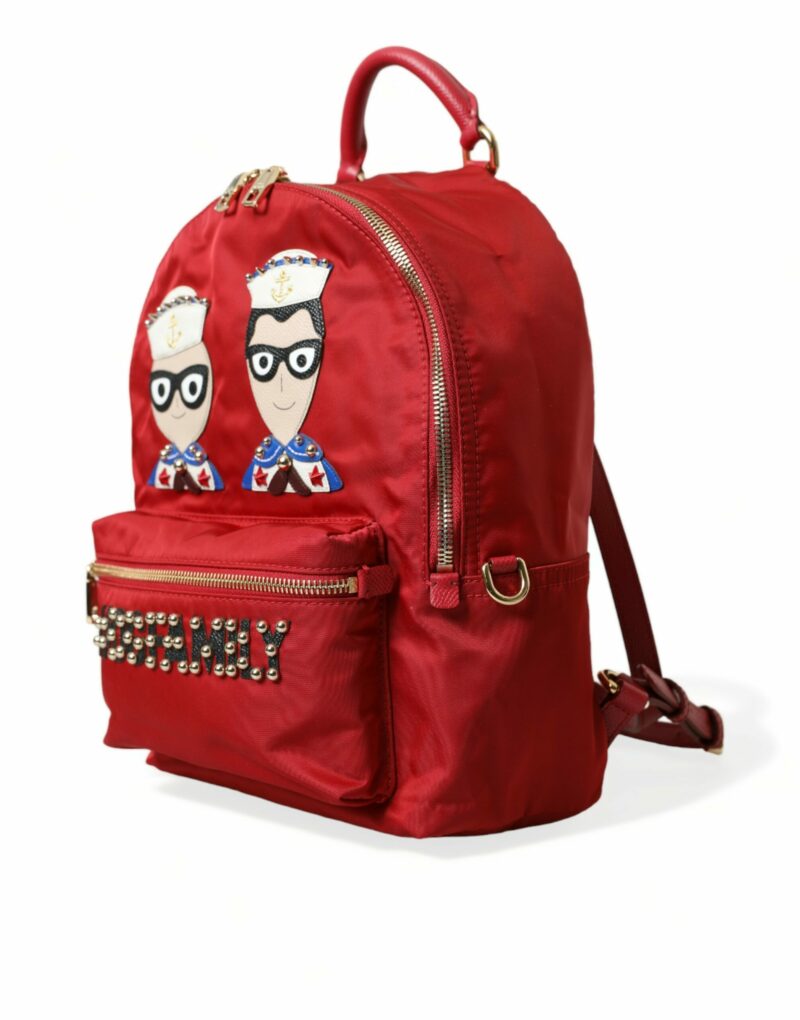 Dolce & Gabbana Embellished Red Backpack with Gold Detailing - Image 2