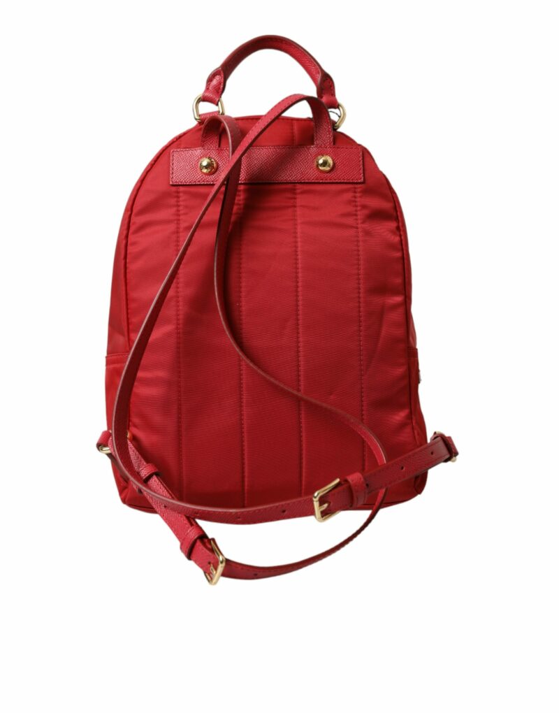 Dolce & Gabbana Embellished Red Backpack with Gold Detailing - Image 3