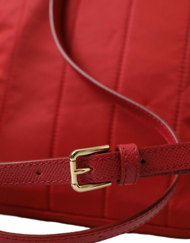Dolce & Gabbana Embellished Red Backpack with Gold Detailing - Image 4