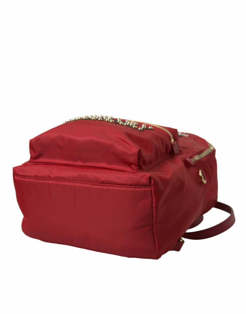Dolce & Gabbana Embellished Red Backpack with Gold Detailing - Image 5
