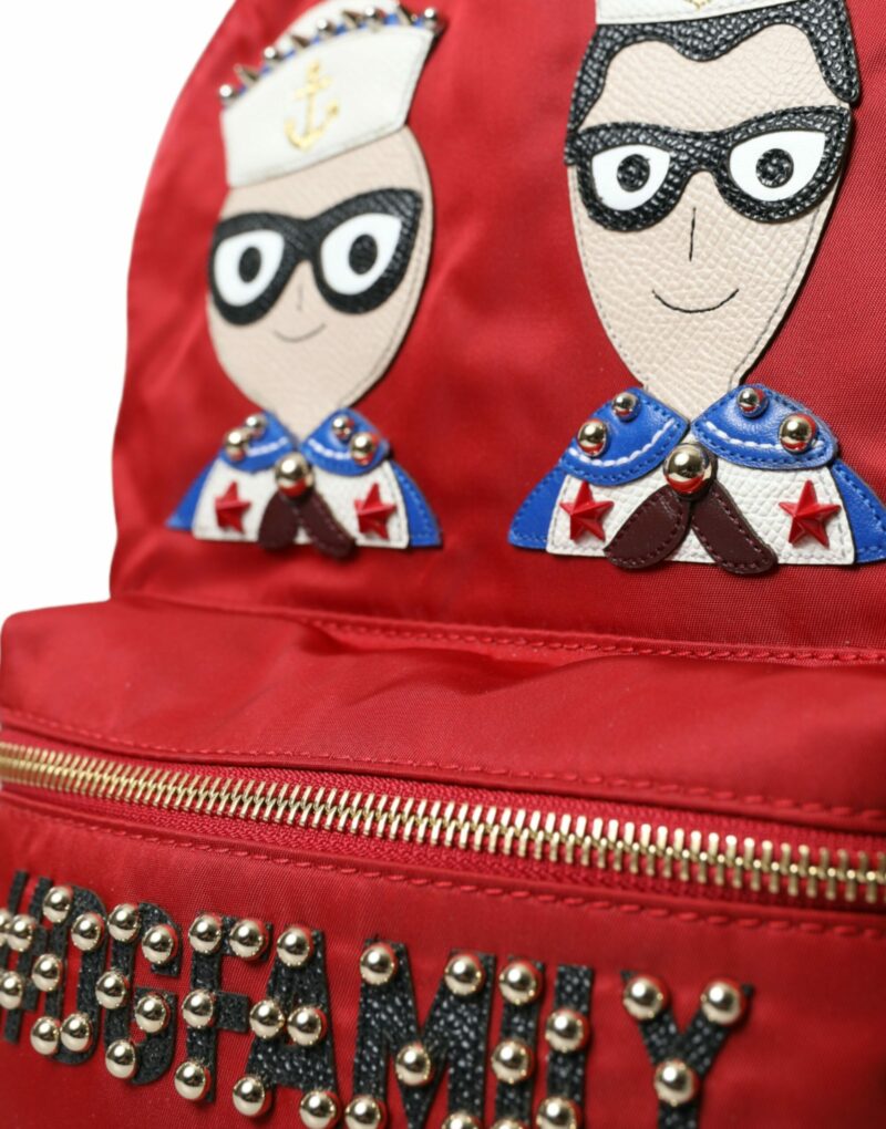 Dolce & Gabbana Embellished Red Backpack with Gold Detailing - Image 8