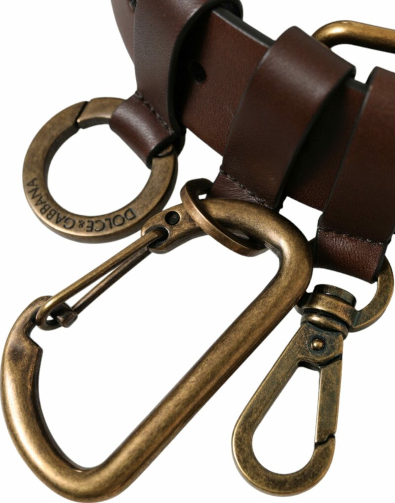 Dolce & Gabbana Elegant Brown Calf Leather Belt - Timeless Accessory - Image 2