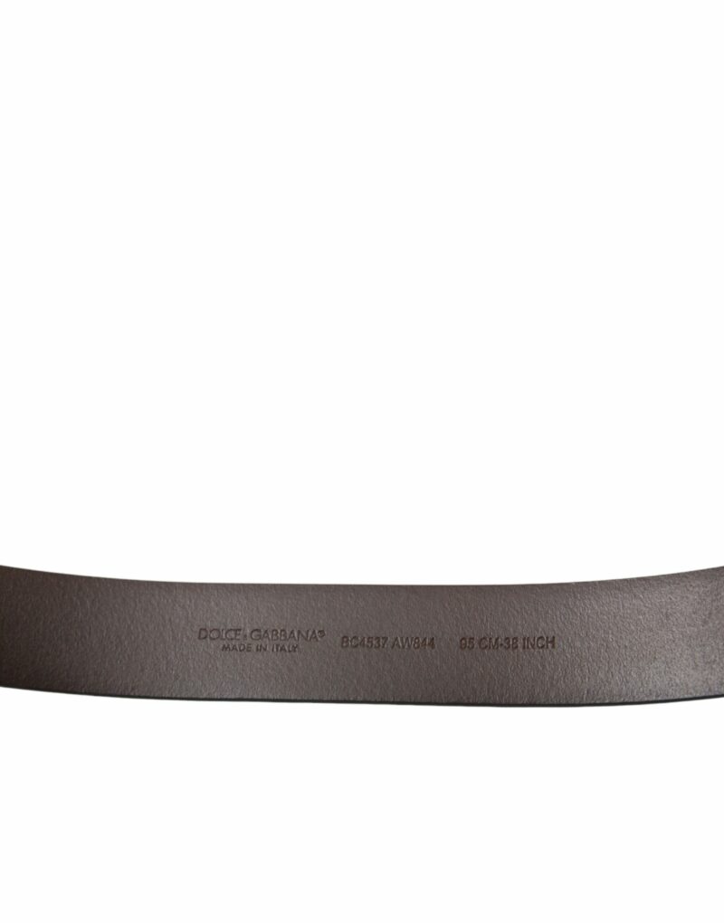 Dolce & Gabbana Elegant Brown Calf Leather Belt - Timeless Accessory - Image 4
