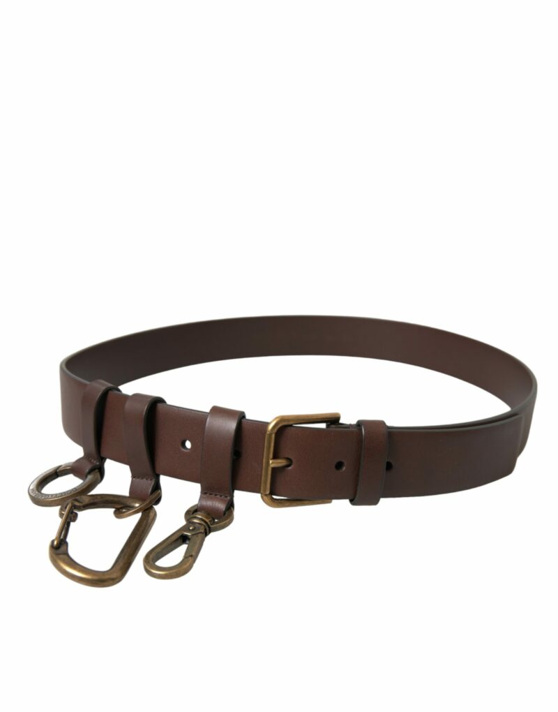 Dolce & Gabbana Elegant Brown Calf Leather Belt - Timeless Accessory - Image 5
