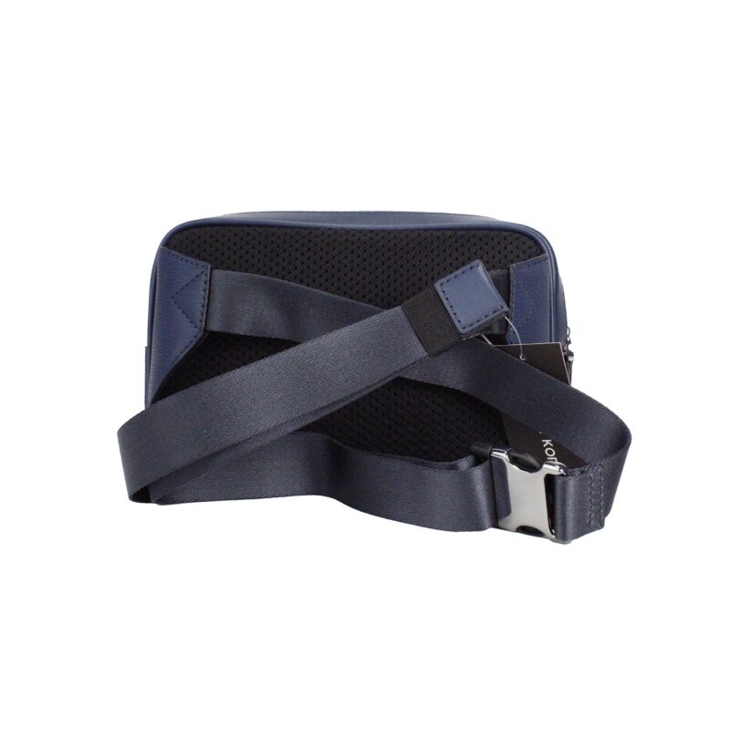 Michael Kors Cooper Small Navy Blue Smooth Leather Double Zip Belt Bag - Image 3