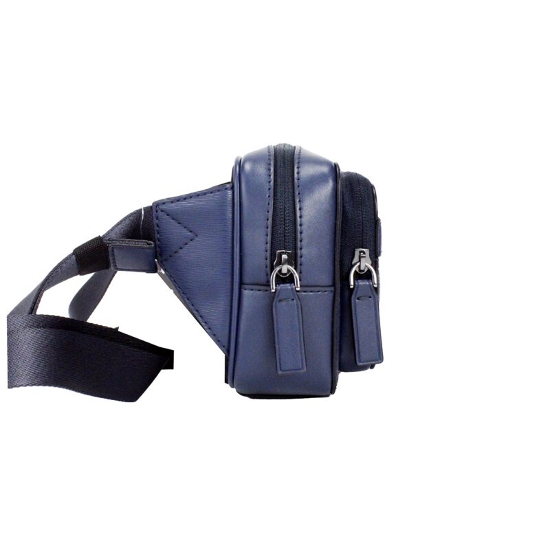 Michael Kors Cooper Small Navy Blue Smooth Leather Double Zip Belt Bag - Image 2