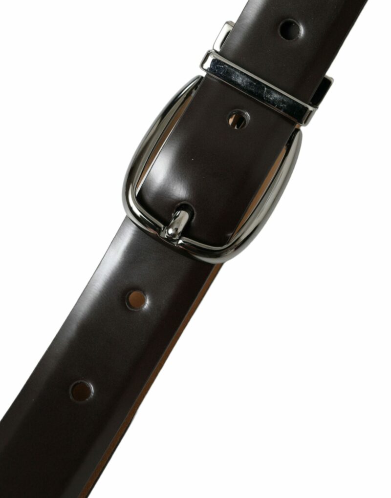Dolce & Gabbana Elegant Dark Brown Calf Leather Belt - Image 5