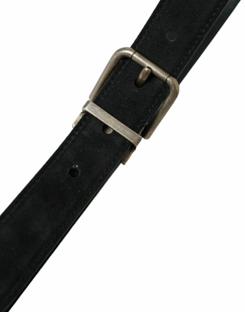 Dolce & Gabbana Elegant Black Leather Belt with Metal Buckle - Image 5