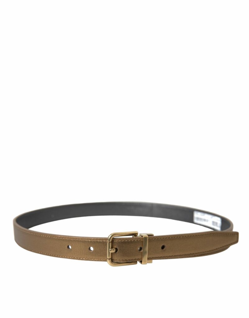 Dolce & Gabbana Metallic Gold Leather Belt - Timeless Elegance - Image 2