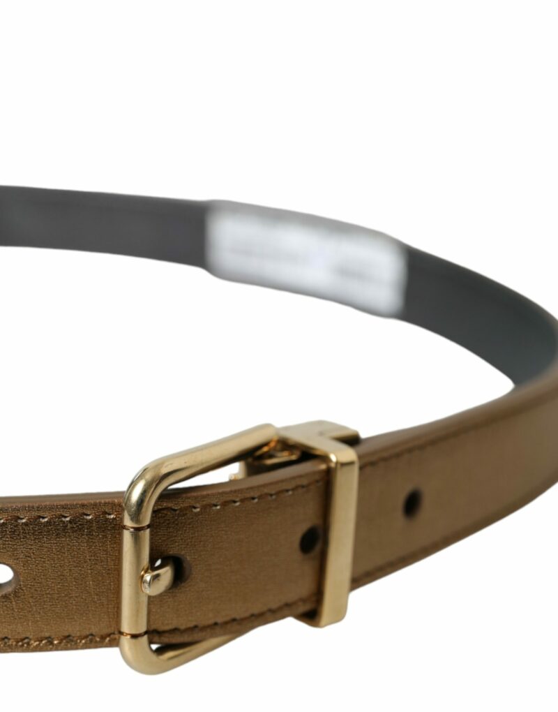 Dolce & Gabbana Metallic Gold Leather Belt - Timeless Elegance - Image 3