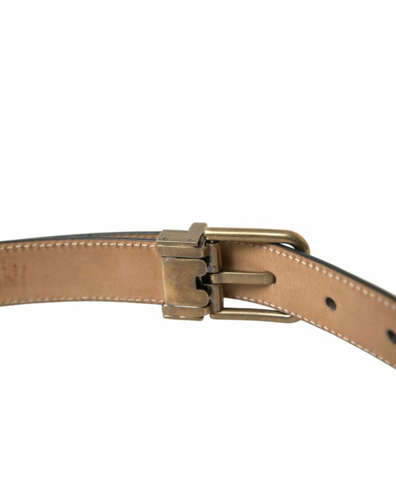 Dolce & Gabbana Elegant Black Calf Leather Belt - Image 5