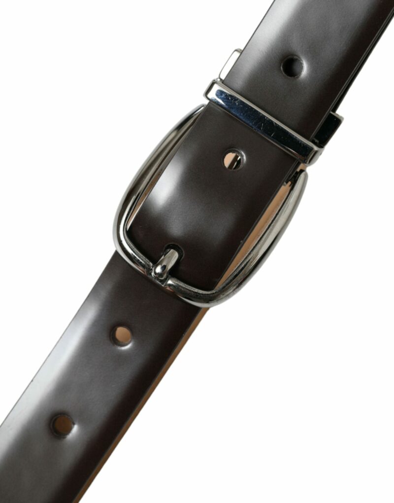 Dolce & Gabbana Elegant Leather Belt with Eye-Catching Buckle - Image 5